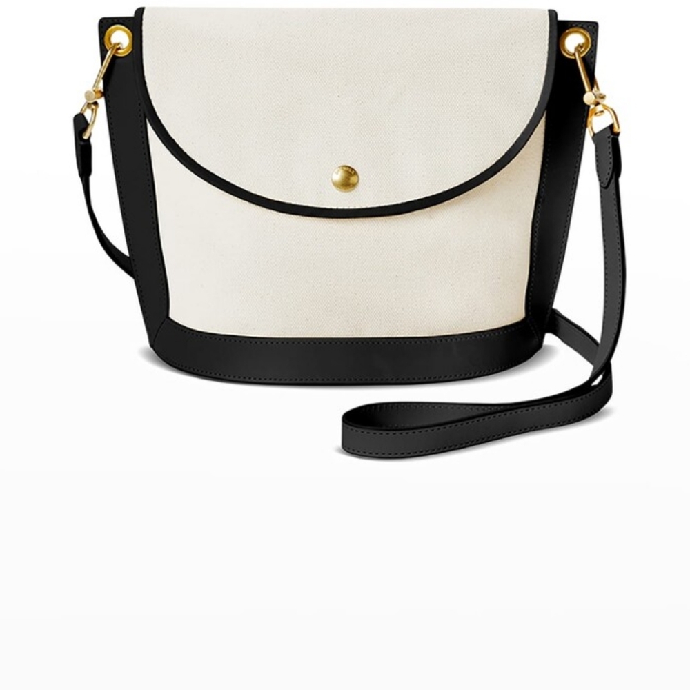 Shinola Birdy Bucket Bag Canvas with Black Leather Details